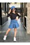 Girl's Denim Skirt Denim Hat Badi Suit Holiday - 6