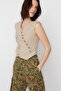 X Sagaza Studio Beige Pocket Detailed Vest TCLSS23YE00001