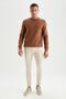 Regular Fit Crew Neck Basic Cotton Sweatshirt - 6
