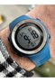 Brand Water Resist, Alarm, Illuminated, Blue Silicone Band Sports Men's Wristwatch - 4