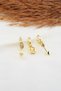 Women's Zircon Stone Arrow Figured 3-Piece Earring Set - 2