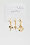 Women's Zircon Stone Cactus Figured 3-Piece Earring Set - 2