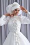 3D Lace Hijab Wedding Dress - 2