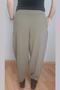 Women's Khaki Striped Loose Comfortable Cut Loose Linen Trousers - 4