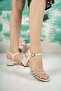 Women's Skin Stone Open Back Heeled Shoes - 2