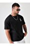 1 & Los Angels 1998 Printed Crew Neck Oversize Knitted Black Unisex T-shirt - 3