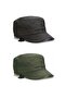 Khaki and Black Color Castro Summer Linen Hat Set of 2