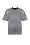 Siyah Oversize/Geniş Kesim Çizgili Kısa Kol T-Shirt TMNSS20TS0511 - 6