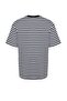 Siyah Oversize/Geniş Kesim Çizgili Kısa Kol T-Shirt TMNSS20TS0511 - 8