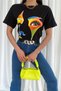 Women's Black New Season Printed 100% Cotton T-Shirt - 2