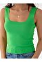 Women's Large Size Square Collar Thick Strap Sleeveless Blouse Athlete Fine Knitwear