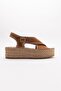 Bellezza Brown Suede Genuine Leather Women's Sandals - 6