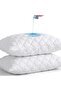 2 Pieces Quilted Zippered Water Liquid Proof White Pillow Protector Mattress Cover 50x70 Cm