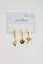 Women's Zircon Stone North Star and Palm Tree Earring Set of 3 - 2