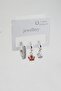 Women's Zircon Stone Star and Cube Model 3-Piece Earring Set - 2