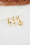 Women's Zircon Stone Cactus Figured 3-Piece Earring Set