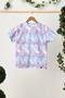 Girl's Short Sleeve Patterned Crew Neck Anti-Sweat, Soft Comfortable 100% Cotton Combed T-shirt
