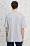 Men's Gray Oversize Loose Cut Crew Neck 100% Cotton T-Shirt - 6