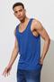 Men's Light Navy Blue Slim Fit Narrow Cut Crew Neck Sports Athlete T-Shirt - 4