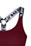 Burgundy Cotton Love Rubber Ring Detailed Padded Women's Bustier - 4