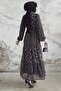 Nessa Floral Belted Chiffon Dress - Black - 5