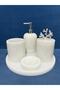 White Marble Bathroom Set 5 Pieces