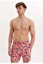 Orange Leaf Printed Regular Fit Men's Swim Shorts Wmbotanic