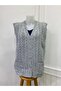 سترة الأم Heptrend Houndstooth Model سميكة محبوكة مع جيوب - 3