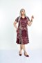 Plus Size Ethnic Pattern Below Knee Cup Model Viscose Dress - 3