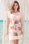 Chained Floral Pattern Women's 100% Cotton V-Neck Pareo / Beach Dress