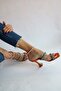 Colorful Satin Stone Detailed Sandals - 8