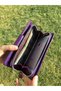 Flower of Life Printed Genuine Leather Purple Women's Wallet - 5