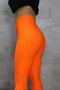 Neon Orange High Waist Honeycomb Leggings - 4