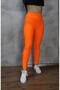 Neon Orange High Waist Honeycomb Leggings - 5
