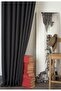 Background Curtain Linen Anthracite 1-2 Sparse Pleat