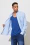 Men's Light Navy Blue Slim Fit Narrow Cut Crew Neck Sports Athlete T-Shirt - 7