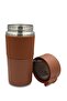 304 Stainless Steel 400 Ml Tea Coffee Cup Thermos with Non-Slip Rubber Locked Lid and Strainer Filter - 5