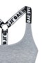 Gray Cotton Love Rubber Ring Detailed Padded Women's Bustier - 4