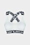 Ecru Cotton Love Rubber Cross Strap Padded Women's Bustier