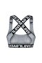 Gray Cotton Love Rubber Cross Strap Women's Bustier with Pads - 3