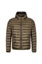 Men's Feather Padded Hooded Zippered Khaki Jacket C0p2008-044