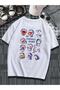 تي شيرت أبيض مطبوع عليه صورة Doraemon Collage Back للجنسين مقاس كبير - 2