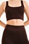 Women's Seamless Knitted Ribbed Thick Strap Ribbed Sports Bustier 9002 - 2