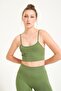 Women's Seamless Knitted Corded Thin Strap Corded Sports Bustier 9003 - 5