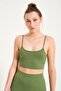 Women's Seamless Knitted Corded Thin Strap Corded Sports Bustier 9003 - 8