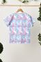 Girl's Short Sleeve Patterned Crew Neck Anti-Sweat, Soft Comfortable 100% Cotton Combed T-shirt - 2