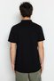 Black Slim Fit Judge Collar Short Sleeve Knitted Pique Summer Shirt Tmnss22Go0025 - 6
