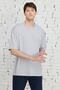 Men's Gray Oversize Loose Cut Crew Neck 100% Cotton T-Shirt - 3