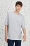 Men's Gray Oversize Loose Cut Crew Neck 100% Cotton T-Shirt - 4