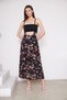 Floral Patterned Long Lined Pleated Skirt, Pleated Skirt, Mother's Gift Skirt, Crepe Skirt, Hijab Skirt - 4